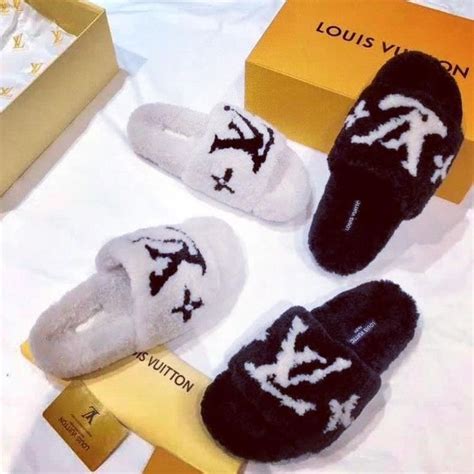 lv slippers price|Lv furry slippers.